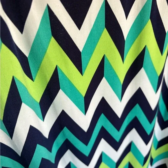 Jessica Howard Chevron Maxi Dress - Navy, Lime, White - Picture 4 of 5
